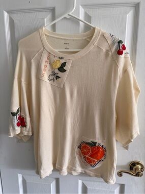 Maeve Cream Short-Sleeve Relaxed Tee
